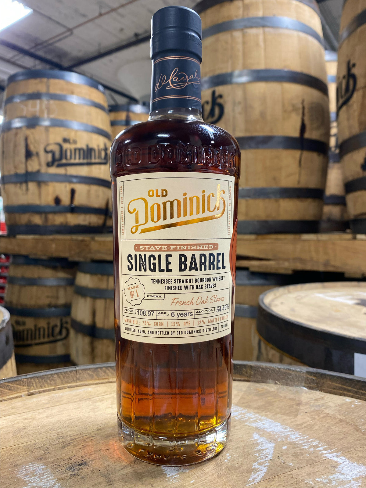 Old Dominick Single Barrel 6yr Tennessee Whiskey Finished with French Oak Staves - BAWS