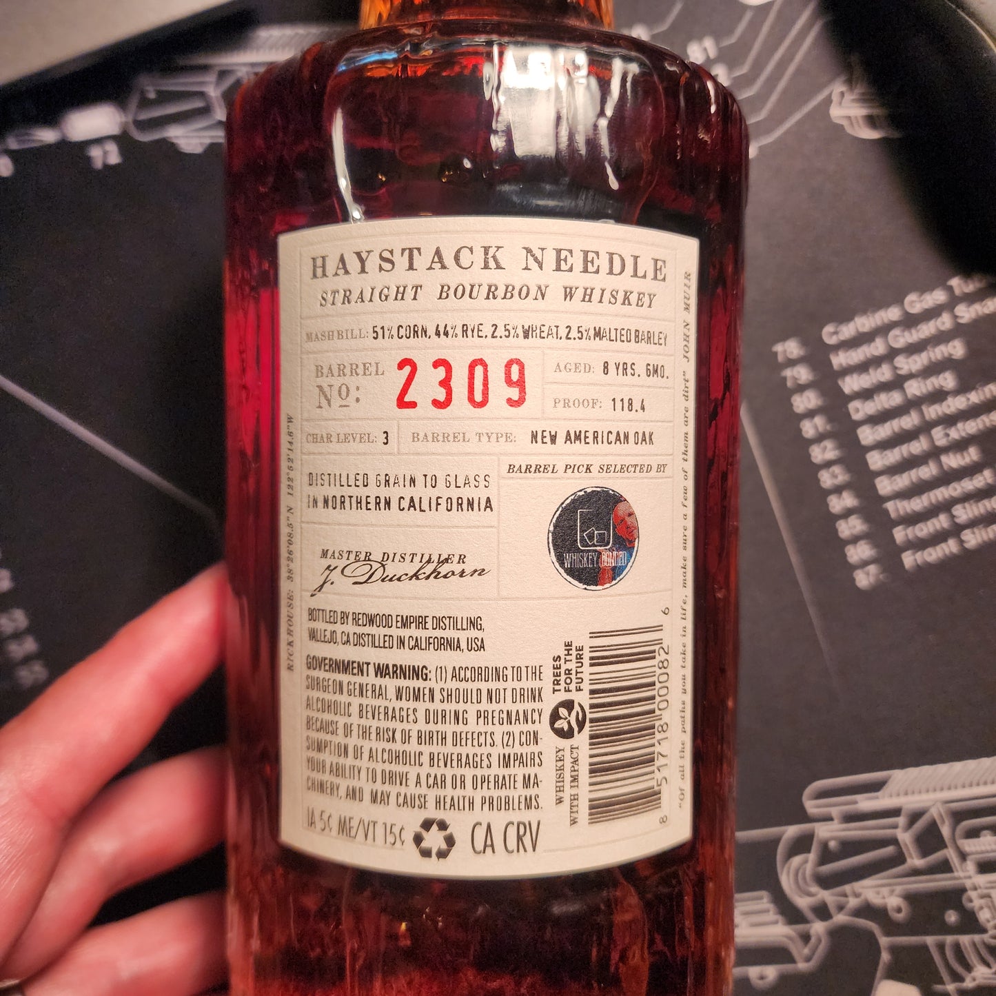 Redwood Empire Haystack Single Barrel High Rye Bourbon - Whiskey Bonded Single Barrel