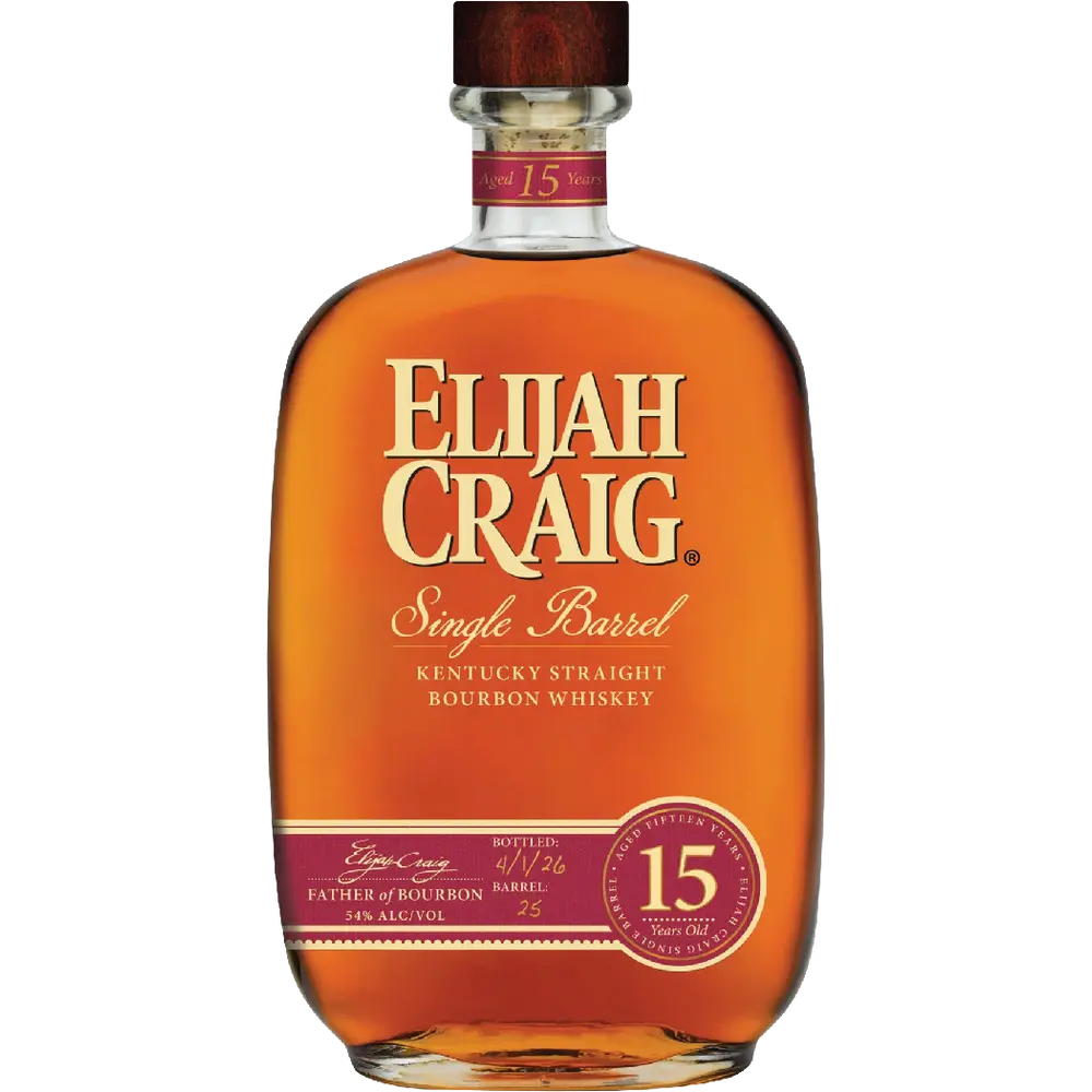 Elijah Craig Single Barrel Whiskey 15 year
