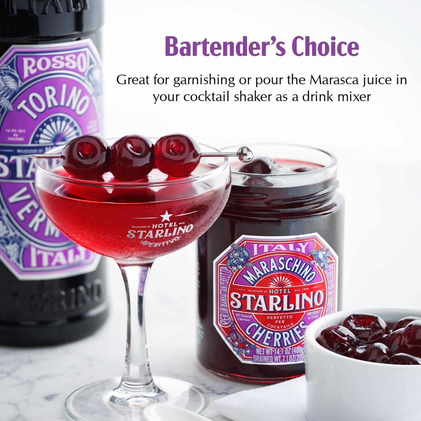 Hotel Starlino Maraschino Italy Cherries 400ml