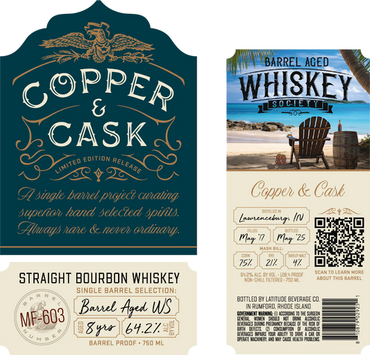 Copper & Cask 8-Year Straight Bourbon Whiskey Single Barrel Selection: MF-603