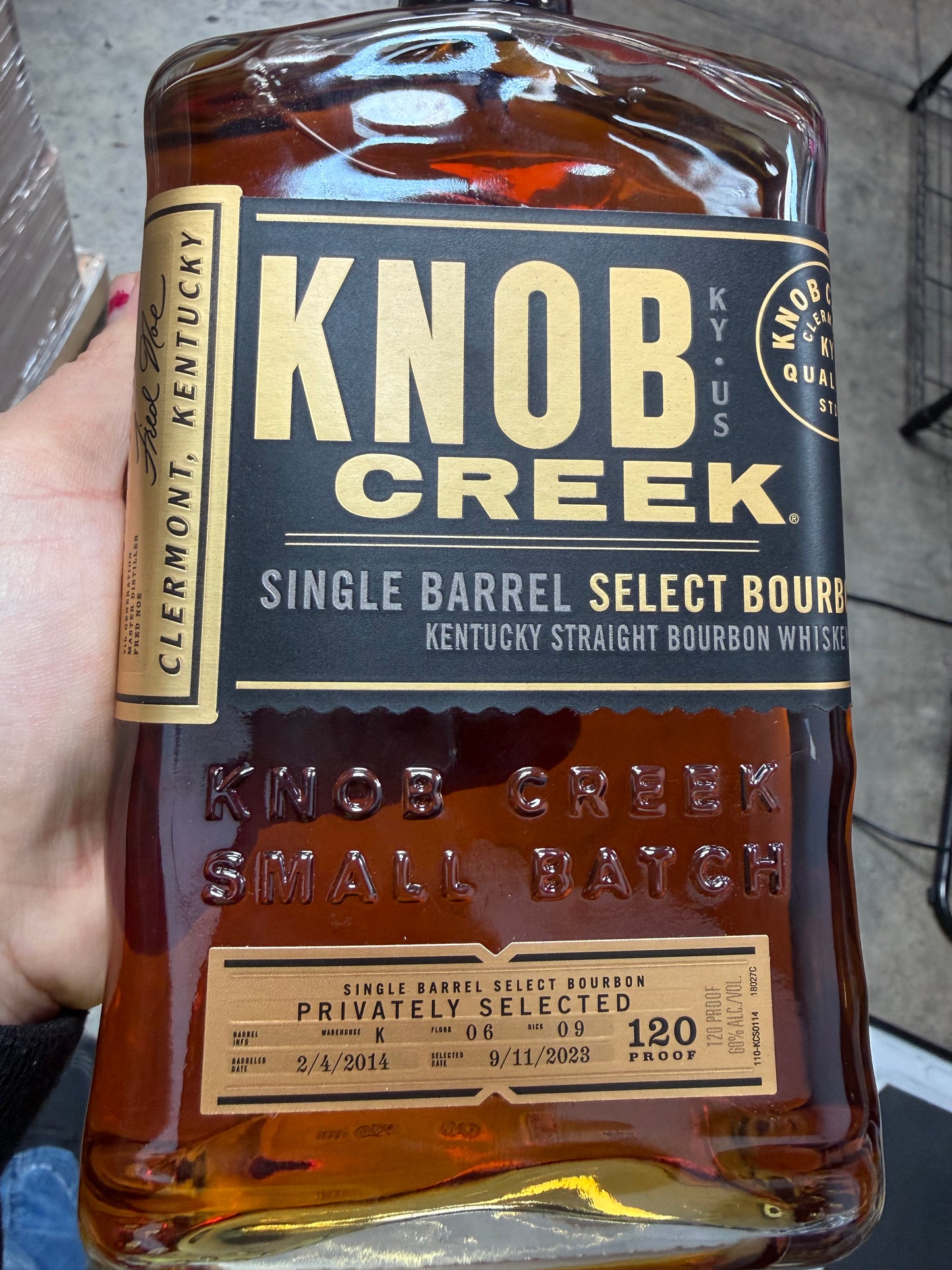 Knob Creek Single Barrel Privately Select Bourbon 9yr 7mo