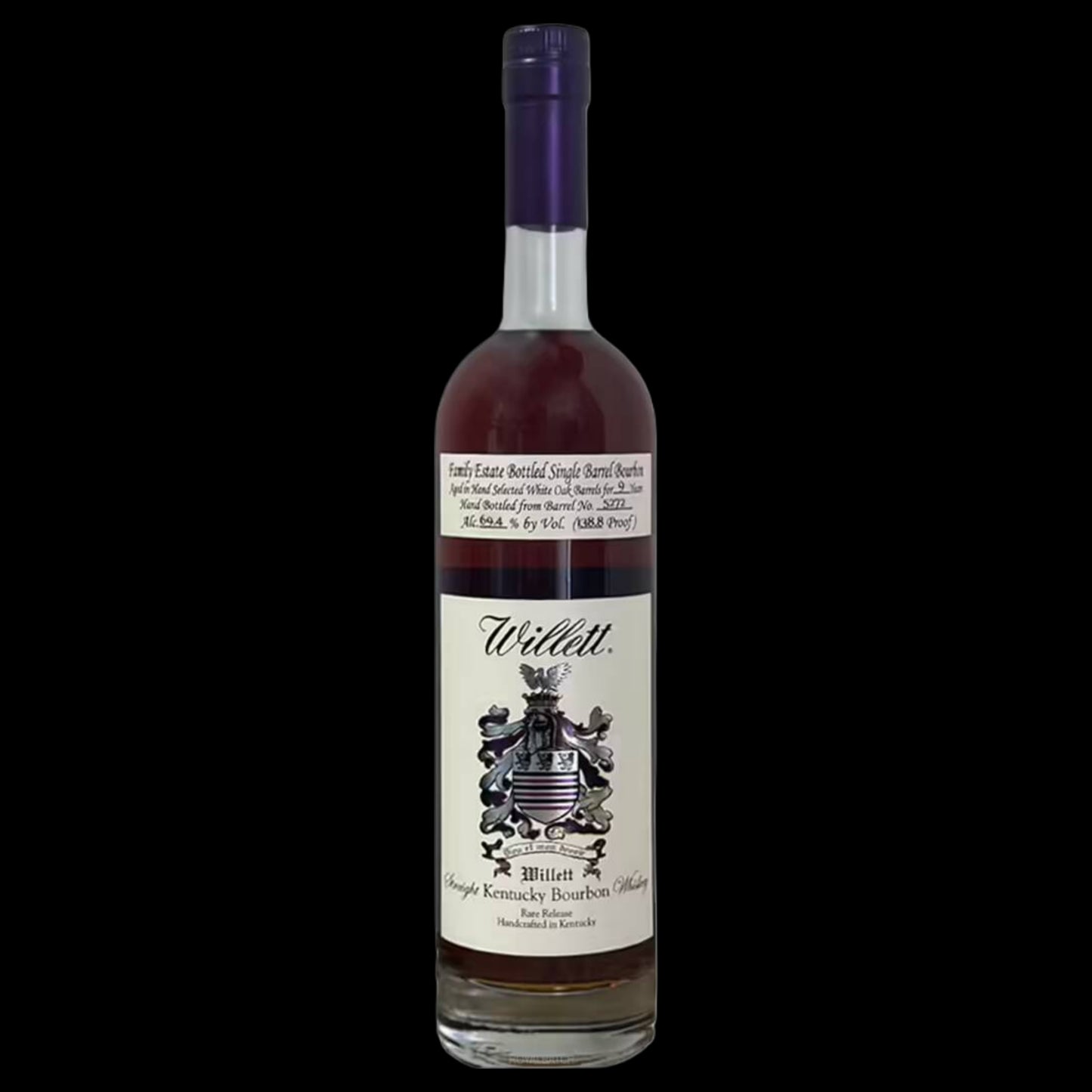 Willett Family Estate Rare Release "Purple Top" Straight Kentucky Bourbon (138.8 Proof) 9 Year Barrel No 5272