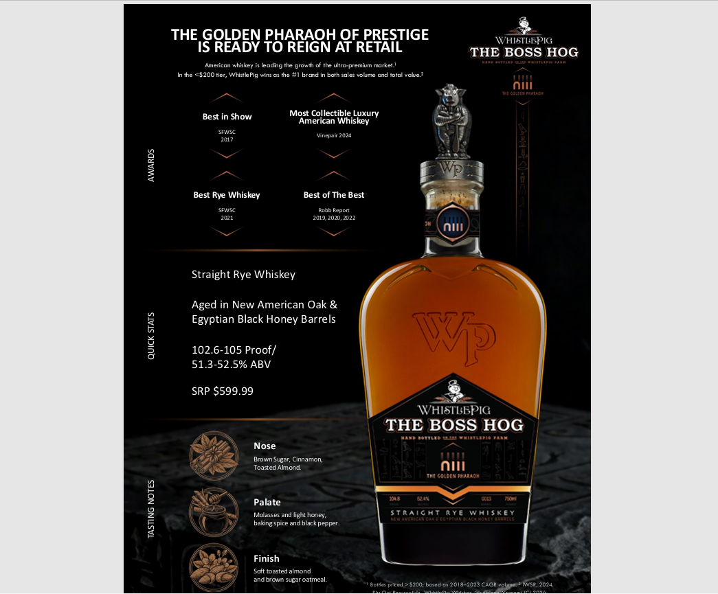 Whistlepig Boss Hog XIII - The Golden Pharaoh 2026 *pre-sale*