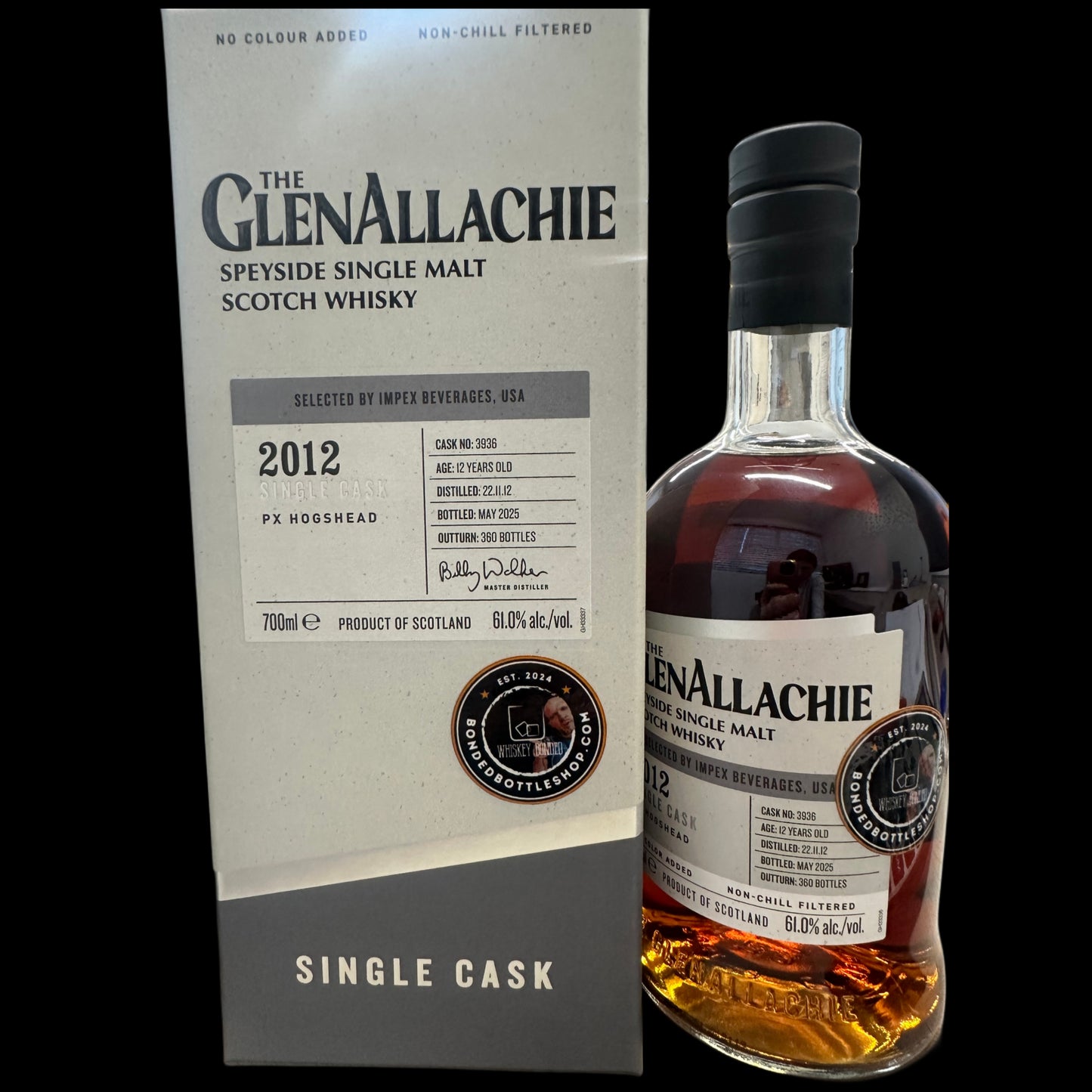 The GlenAllachie Speyside Single Barrel Cask Strength Single Malt 121.2p