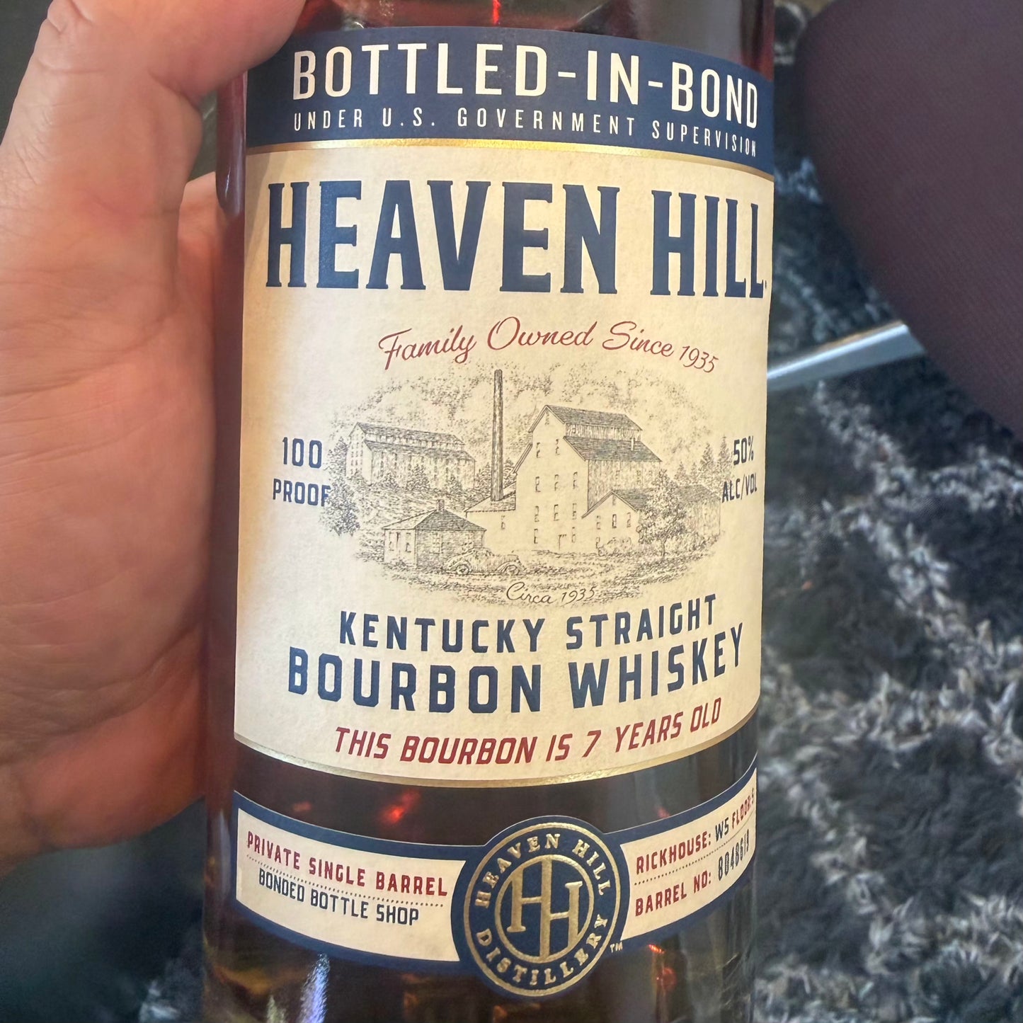 Heaven Hill 7 Year Single Barrel Bottled In Bond Bonded Bottle Shop Private Barrel Selection (Barrel No:8048619) *coming soon*