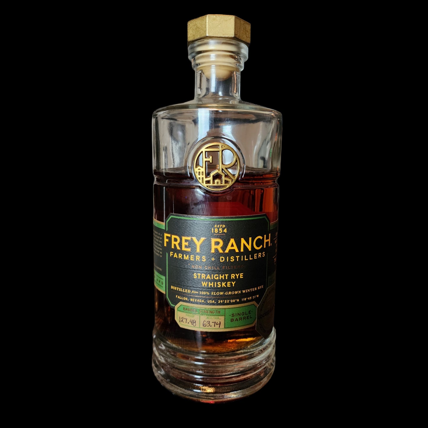 Frey Ranch Single Barrel "Locked & Bonded" Barrel Strength Rye - Whiskey Bonded Single Barrel